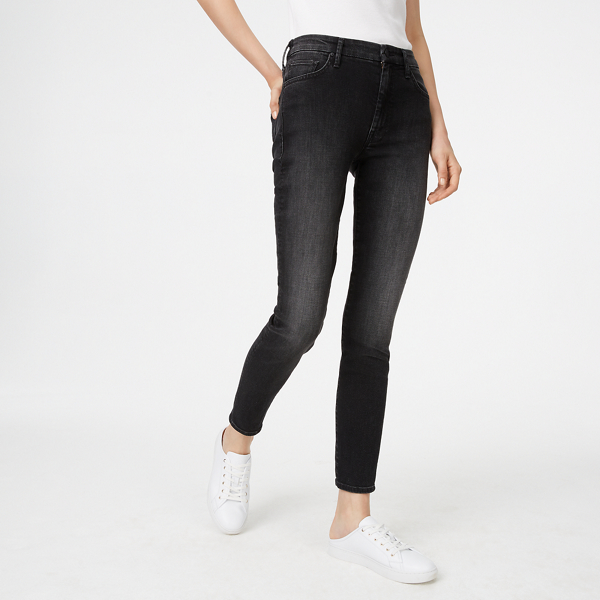 elasticated waist cropped jeans